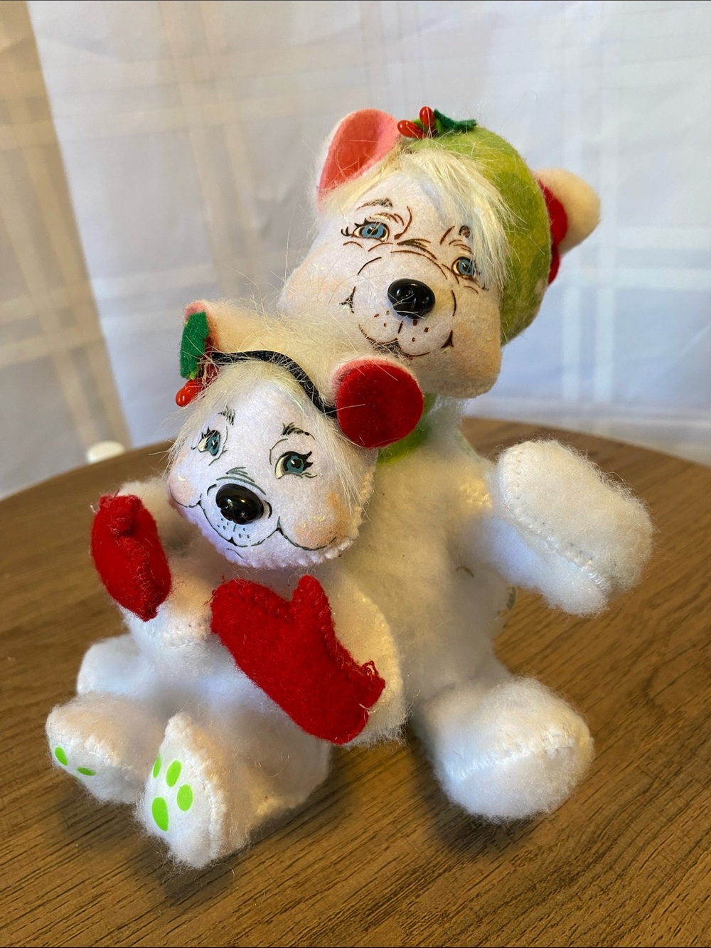 Annalee Snowflake White Polar Bear and Cub 2012 Vintage